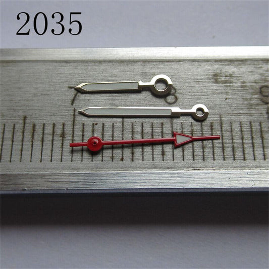 Red second hand and green luminous hour and minute hands set for Miyota 2035 2115 2105 2305 watches.