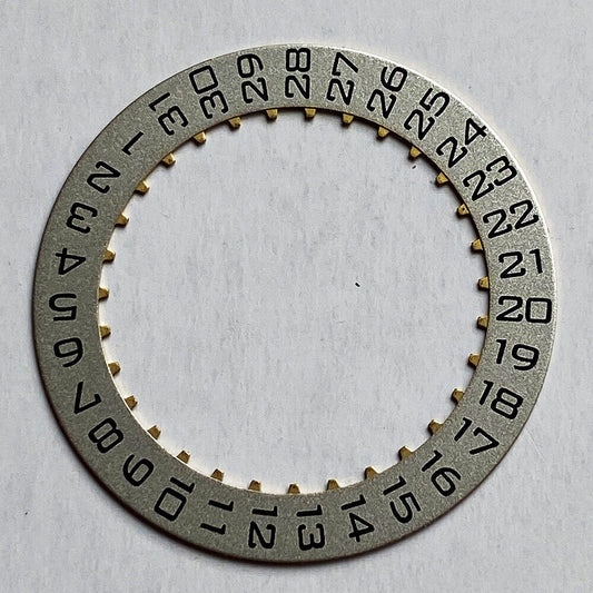 Silver date disk wheel for ETA2892 and ETA2824 watch movements, compatible with men's watches.