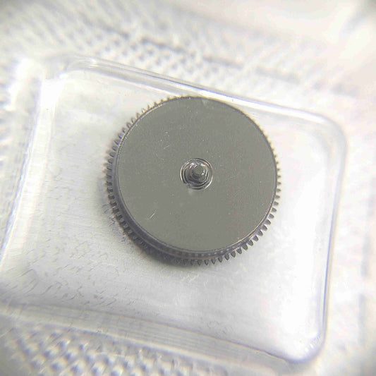Silver barrel with complete mainspring for Miyota 8200 8215 watch movement, compatible generic part.