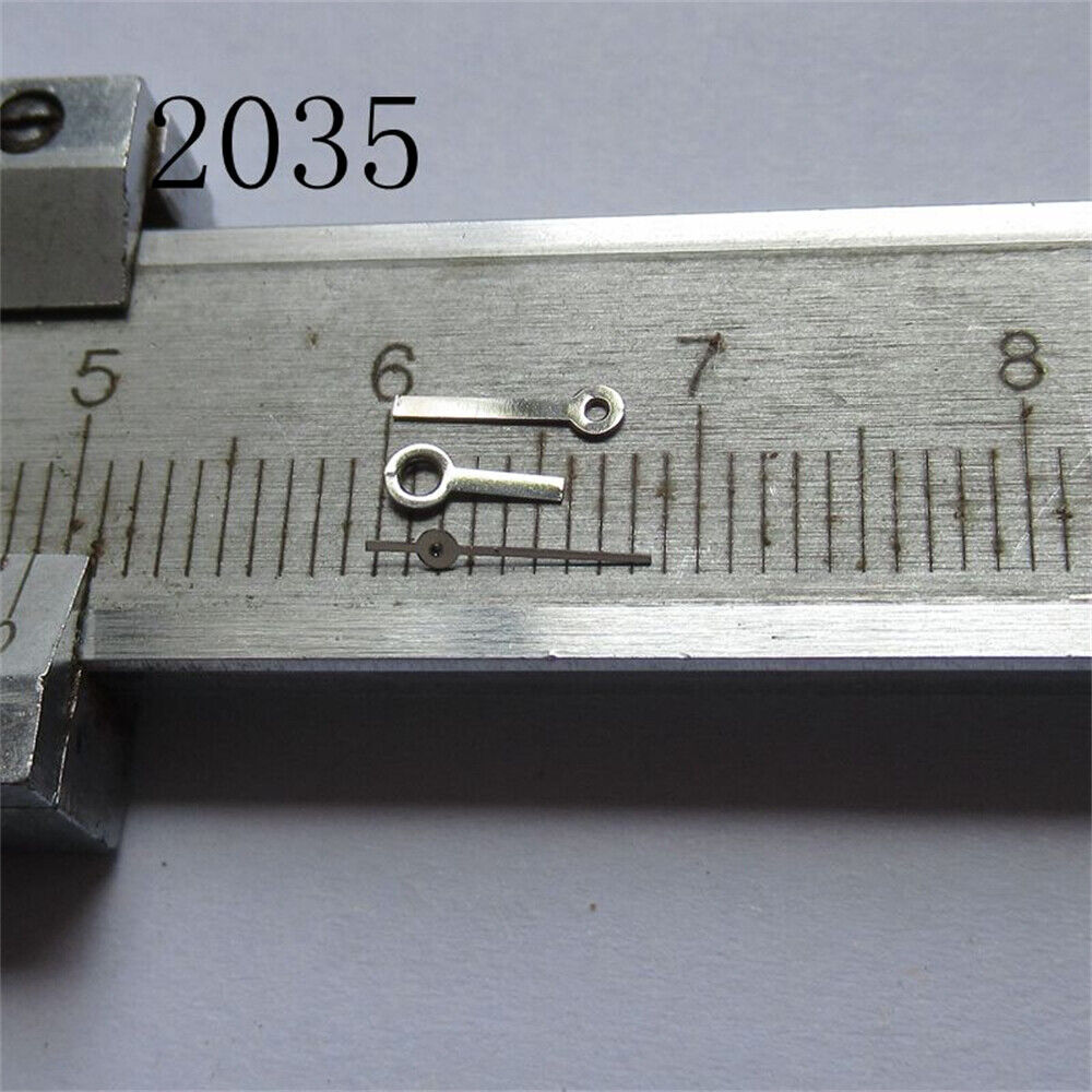 Square head silver watch hands set compatible with Miyota 2035 2115 movements, precision design.