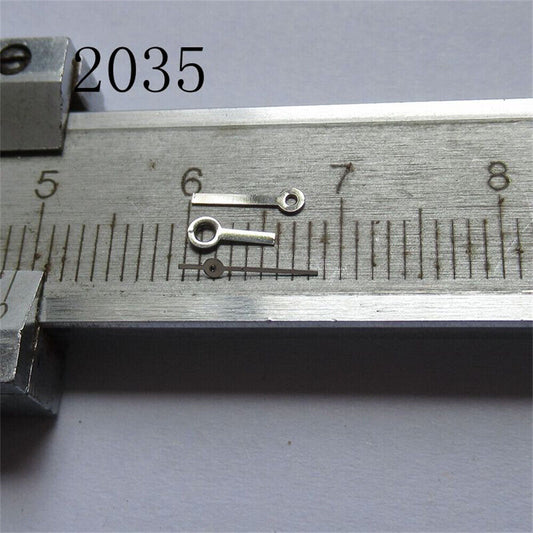 Square head silver watch hands set compatible with Miyota 2035 2115 movements, precision design.