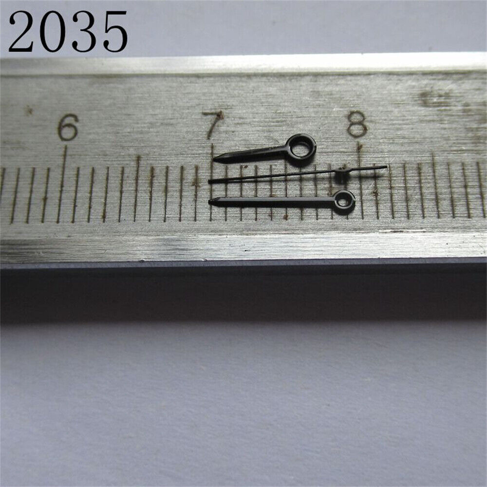 No Lume black polished watch hands set for Miyota 2035, 2115, 2105, 2305 movements, sleek design