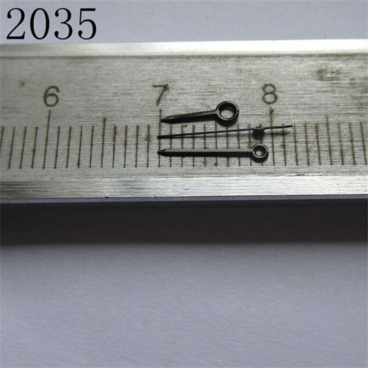 No Lume black polished watch hands set for Miyota 2035, 2115, 2105, 2305 movements, sleek design