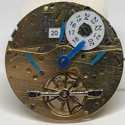 China made multifunctional automatic watch with mechanical movement and perpetual calendar at 12 o'clock position.