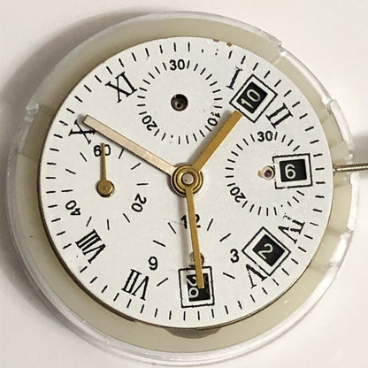 China Made 7750 GMT automatic movement with 3 hands and small second at 9, precision mechanical watch part.