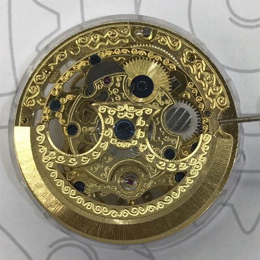 China Made SHANGHAI Golden Hollow Carved Automatic Mechanical Movement