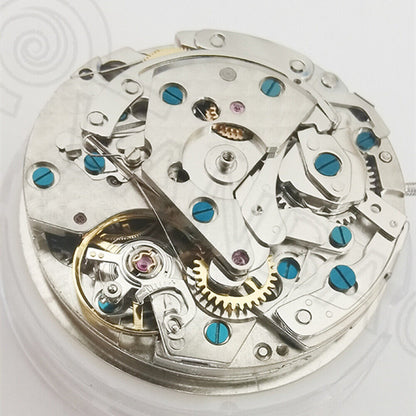 China Made 7750 mechanical watch movement featuring small seconds at 3, 6, 9 o'clock and calendar display at 3,.