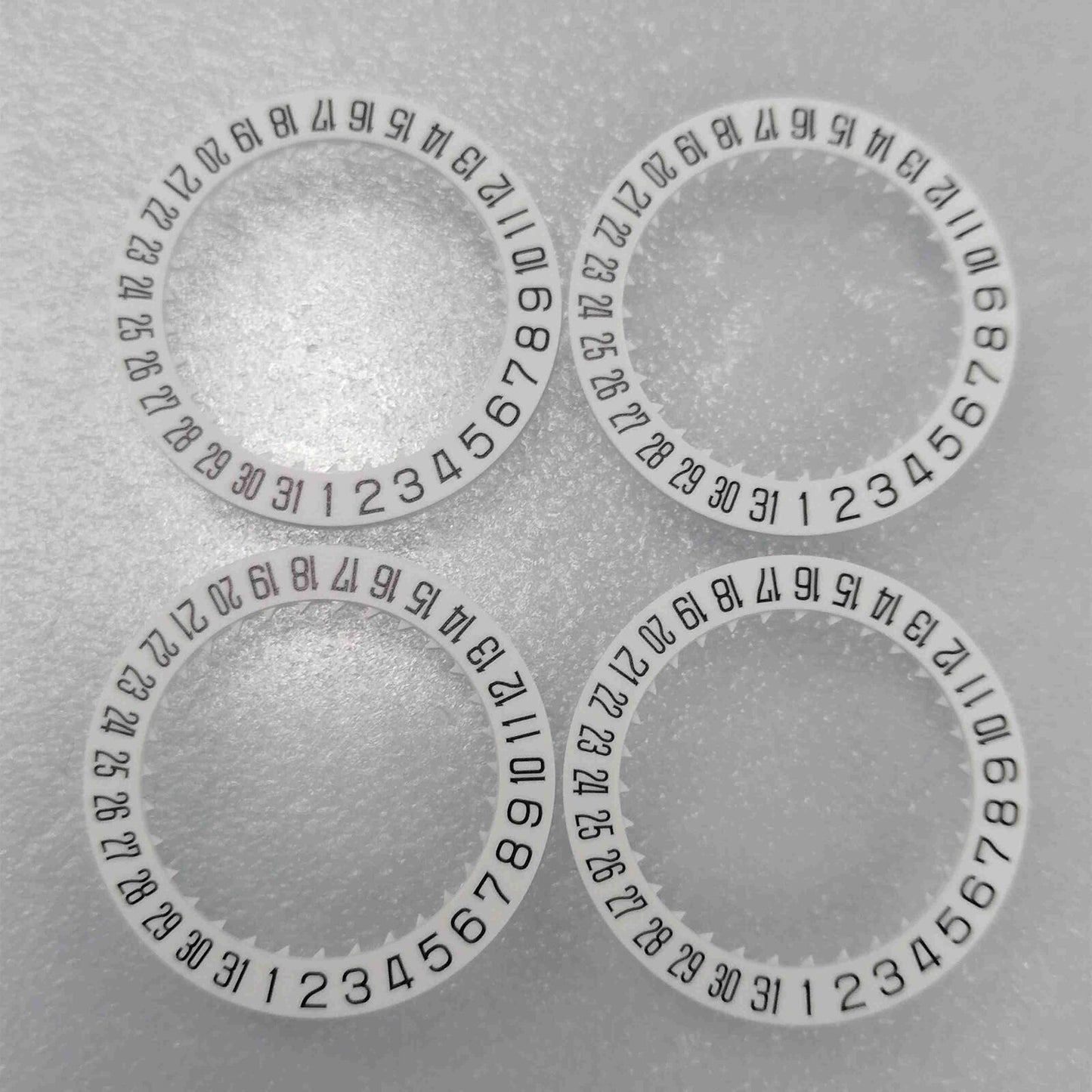 White date disk wheel for Miyota 8215 8200 watch movement, date display at 6 o'clock.