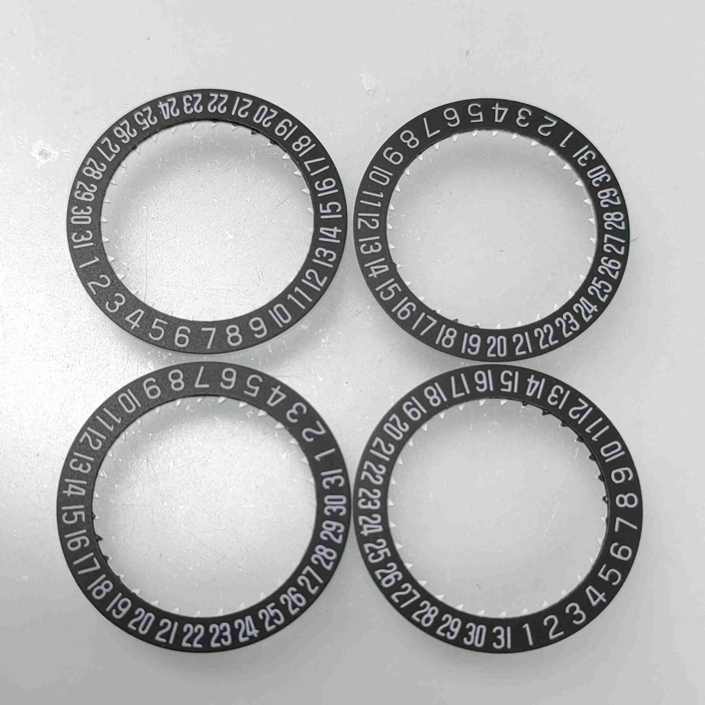 Black date disk with clear date numbers, compatible with Miyota 8215 movement, generic brand watch part.