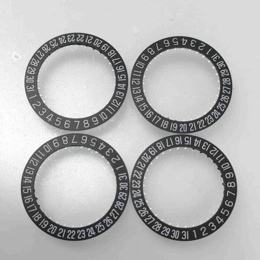 Black date disk with clear date numbers, compatible with Miyota 8215 movement, generic brand watch part.