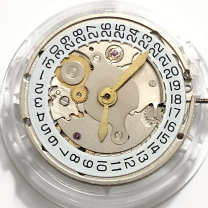 SHANGHAI 2824 automatic watch with silver carved dial and date display at 3 o'clock