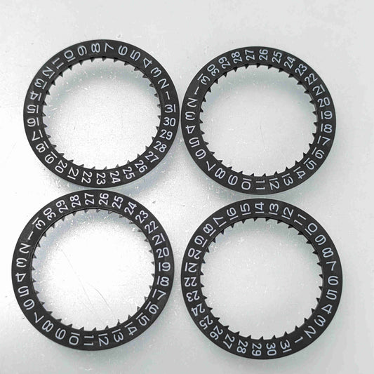 Black date disk wheel showing date at 3 o?clock, compatible with Miyota 8215 watch movement, generic brand.
