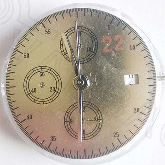 China Made 7750 mechanical watch movement with small second at 6, calendar at 3.