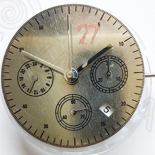 Asiatisches 7750 7753 Mechanisches Uhrwerk Kleine Sekunde@6 Weiß Einzelkalender Bei 4,5