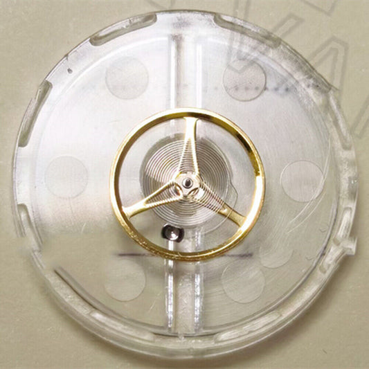 Swiss Complete Balance Wheel with Hairspring for SW100 movement, precision watch repair part by Swiss brand.