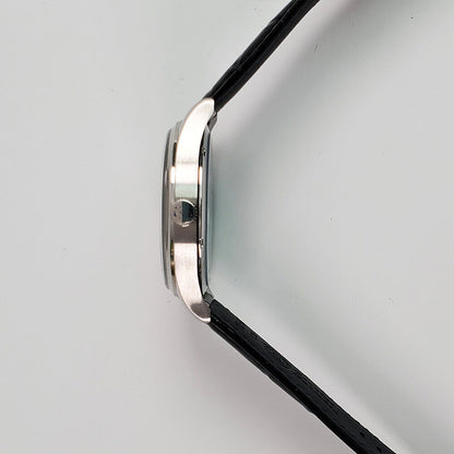 Seagull 42mm men's watch with ST3600 manual movement, black dial, and classic design.