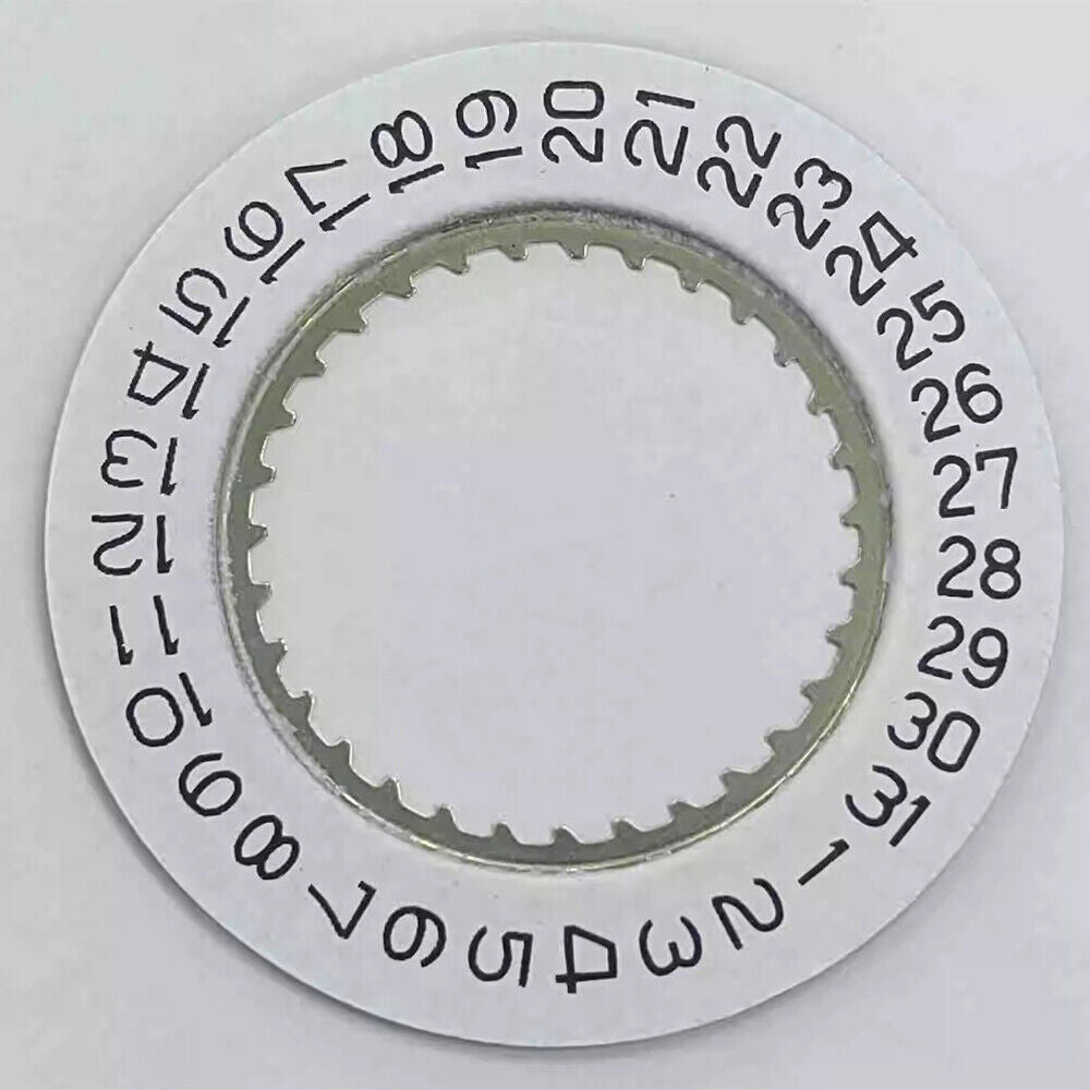 White date disk wheel for Ronda 5040D and 5030D watch movements, date at 3 o'clock position.