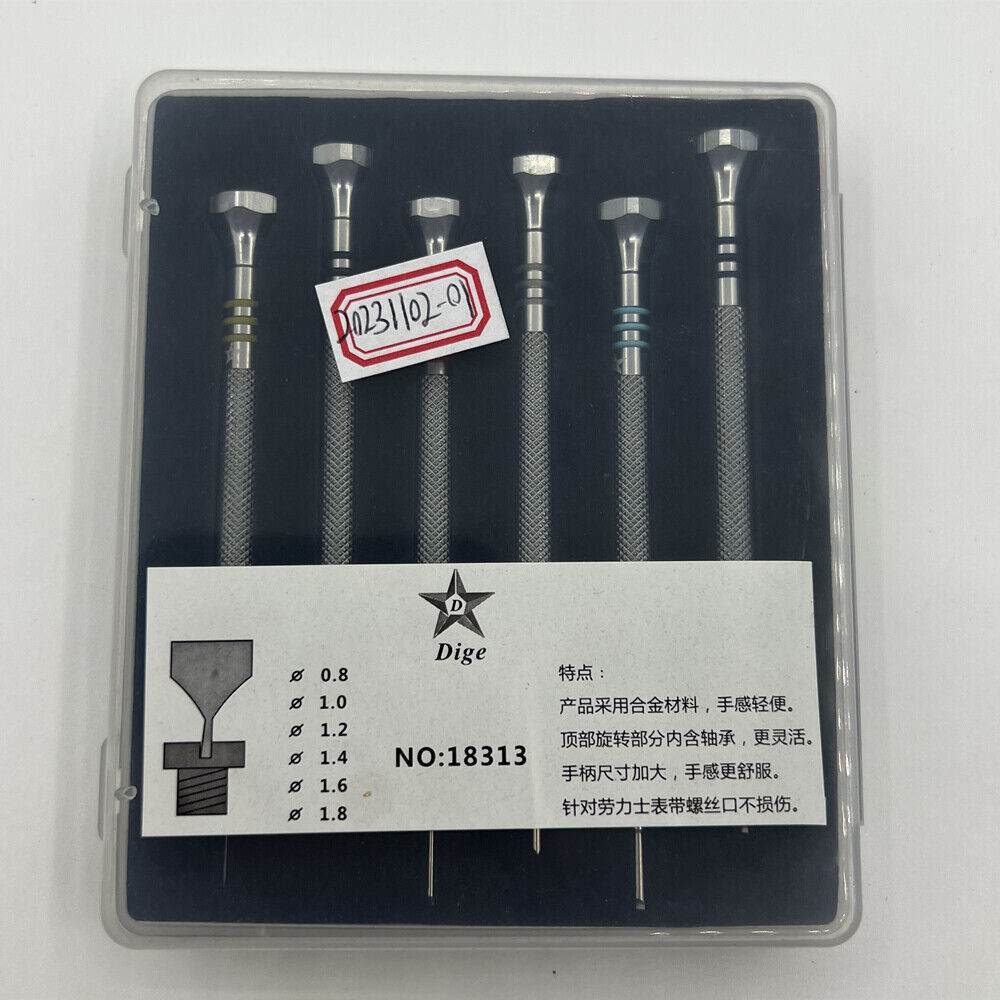 כלי לכיוון רצועת שעון מפלדת אל-חלד ב-6 גדלים מברג לשעון