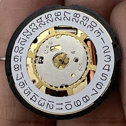 מנגנון שעון קוורץ Ronda 715 שוויצרי עם תאריך בשעה 3, חליפי, זהוב