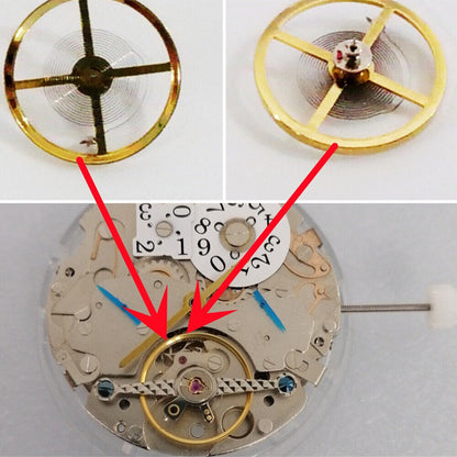Complete balance wheel hairspring for SH multifunctional SP flywheel watch movement, precise timekeeping component.