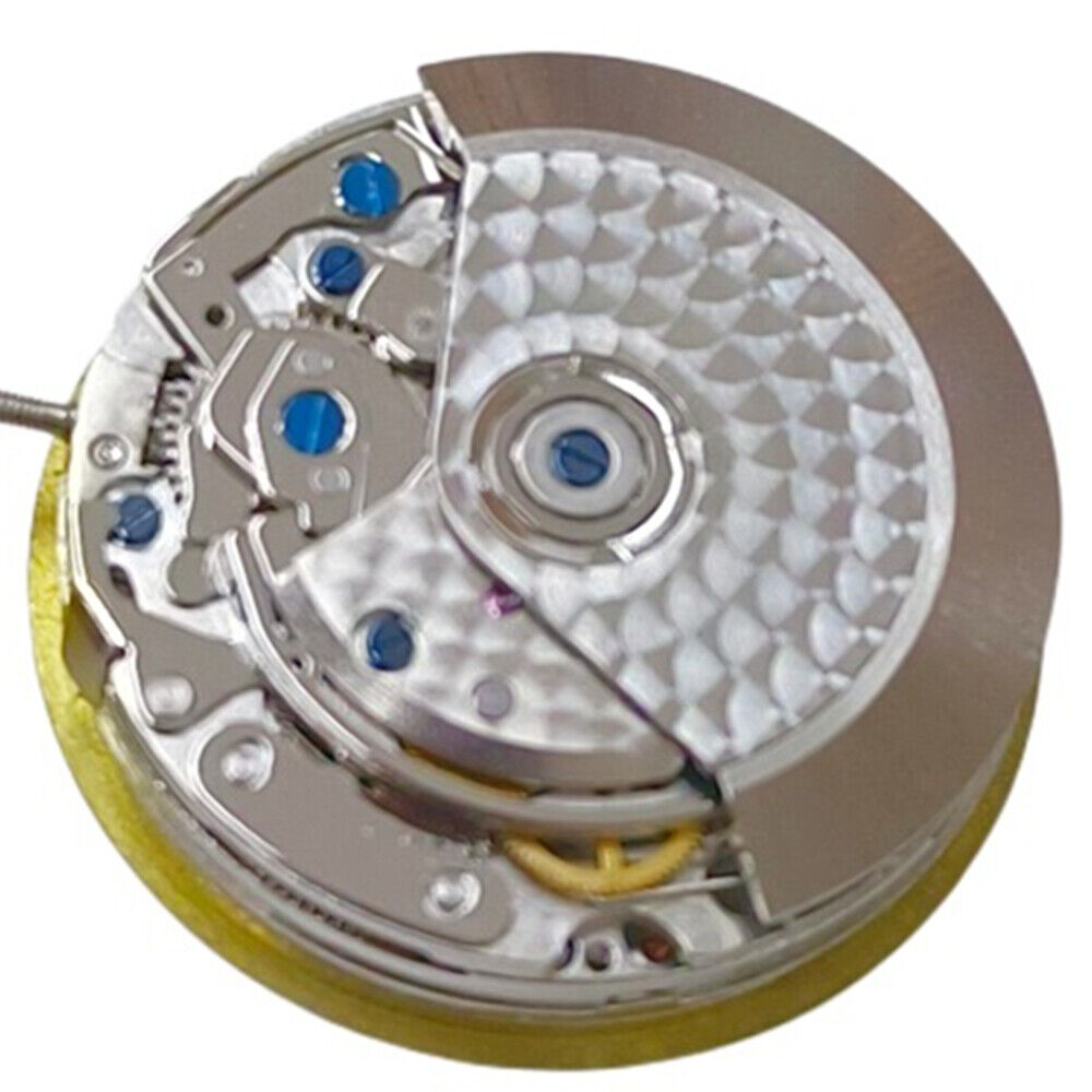 China Made 7750 mechanical watch movement showing small seconds at 3 o'clock and date window at 6 o'clock for precise timekeeping.