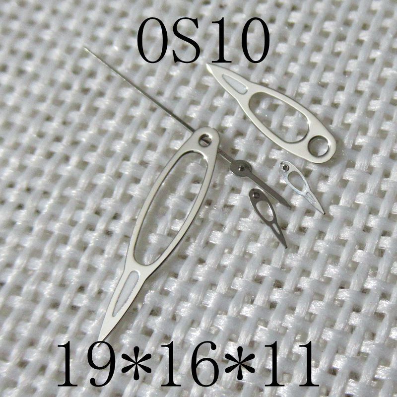 Hollow silver watch hands with green lume for Miyota OS10 0S10 movement.