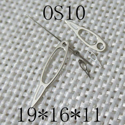 Hollow silver watch hands with green lume for Miyota OS10 0S10 movement.