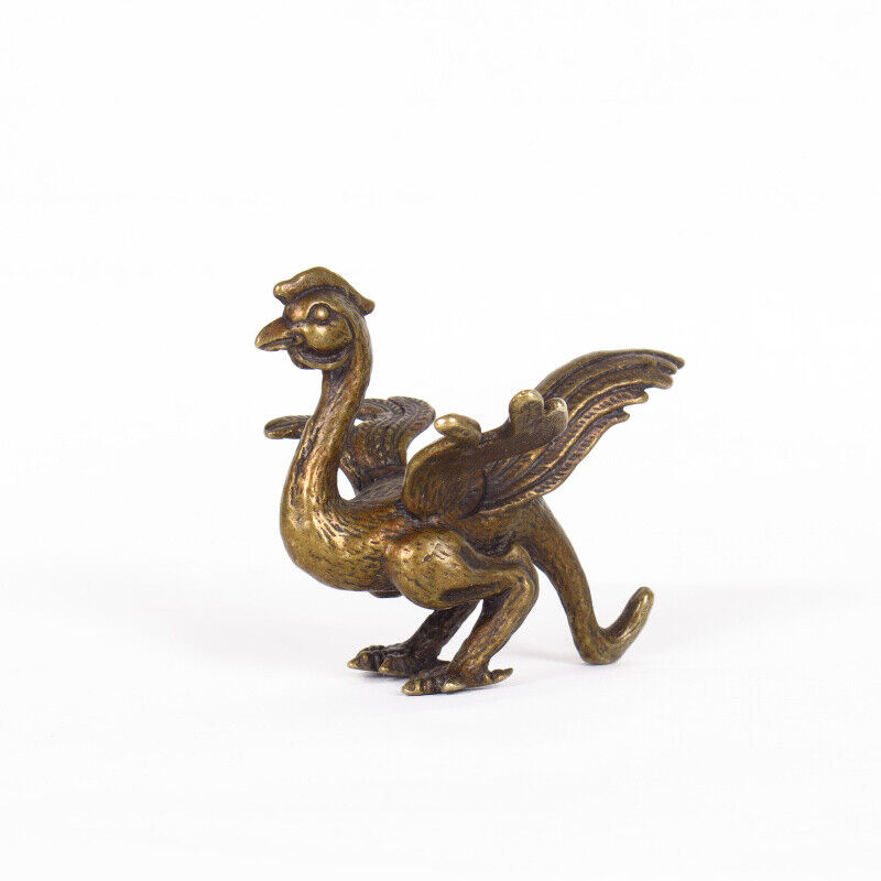 Solid copper hand-carved Dragon, White Tiger, Suzaku, and Basalt Four Spirits figurines, detailed craftsmanship ideal for collectors and decor.