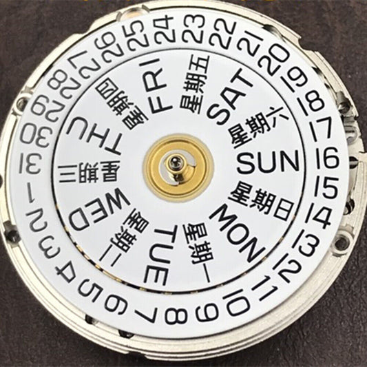 Swiss Silver Day Date watch with ETA2836-2 mechanical movement by Geneva V8, showcasing precision craftsmanship.