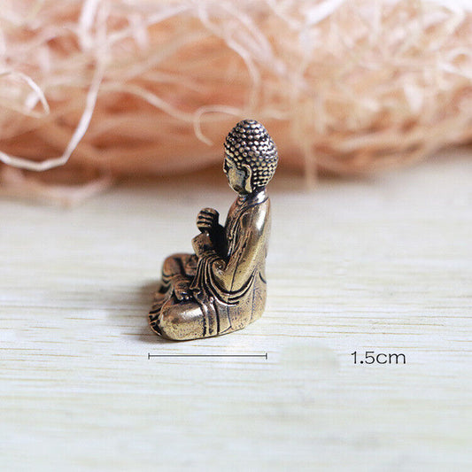 Hand-carved solid copper Buddha of The Tathagata trinket, bronze finish, elegant watch accessory.