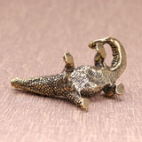 Solid Copper Crocodile Trinket Hand Carved Bronze Model Figurines