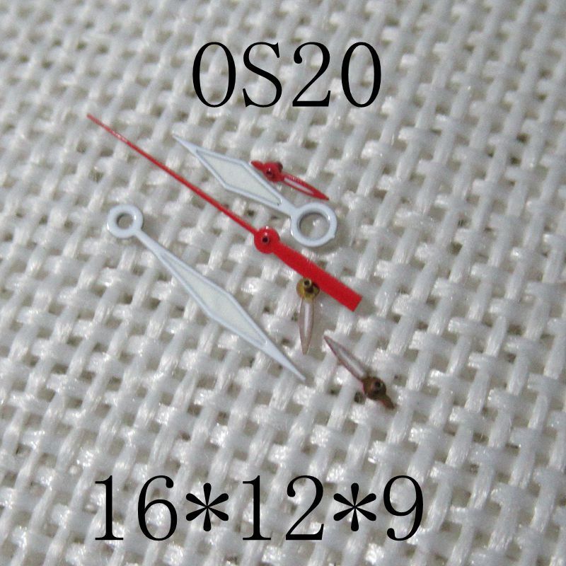 Red second hand with green lume for Miyota OS20 watch movement, bright and precise timekeeping accessory.