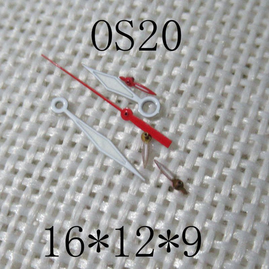 Red second hand with green lume for Miyota OS20 watch movement, bright and precise timekeeping accessory.