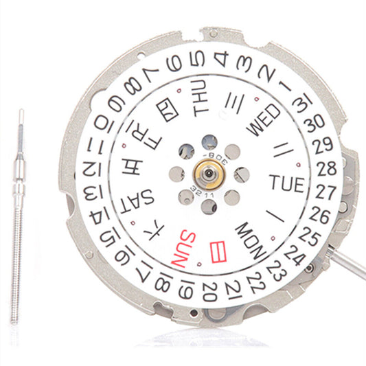 Genuine Silver Miyota Citizen 8200 mechanical watch movement with day-date feature for watch accessories.