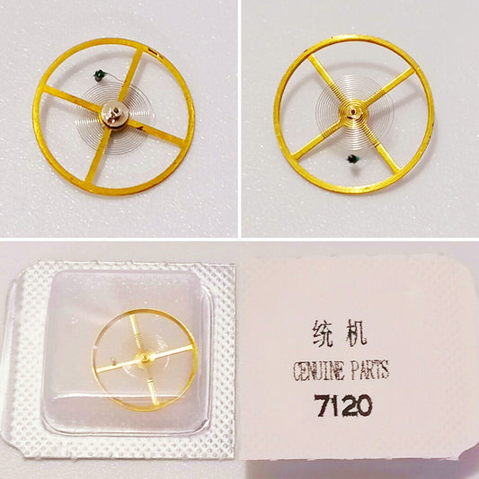 In China hergestelltes goldenes komplettes Unruhrad + Spiralfeder für das Shanghai 7120-Uhrwerk