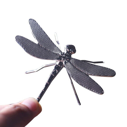 Alloy Silver/Golden Little Dragonfly Trinket Hand Carved Model Figurines