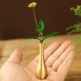 Solid Copper Mini Vase Trinket Vintage Hand Carved Bronze Model Figurines