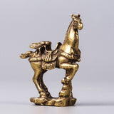 Solid Copper Horse Trinket Vintage Handmade Hand Carved Bronze Model Figurines