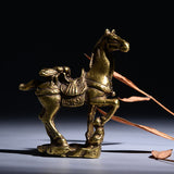 Solid Copper Horse Trinket Vintage Handmade Hand Carved Bronze Model Figurines