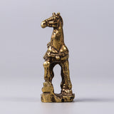 Solid Copper Horse Trinket Vintage Handmade Hand Carved Bronze Model Figurines