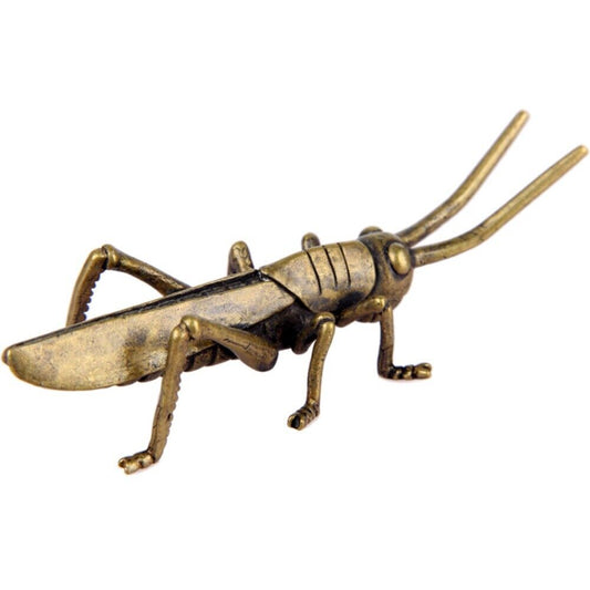 1. Vintage hand-carved solid copper grasshopper figurine, perfect for unique d�cor.  