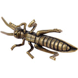 Solid Copper Grasshopper Trinket Vintage Hand Carved Bronze Model Figurines