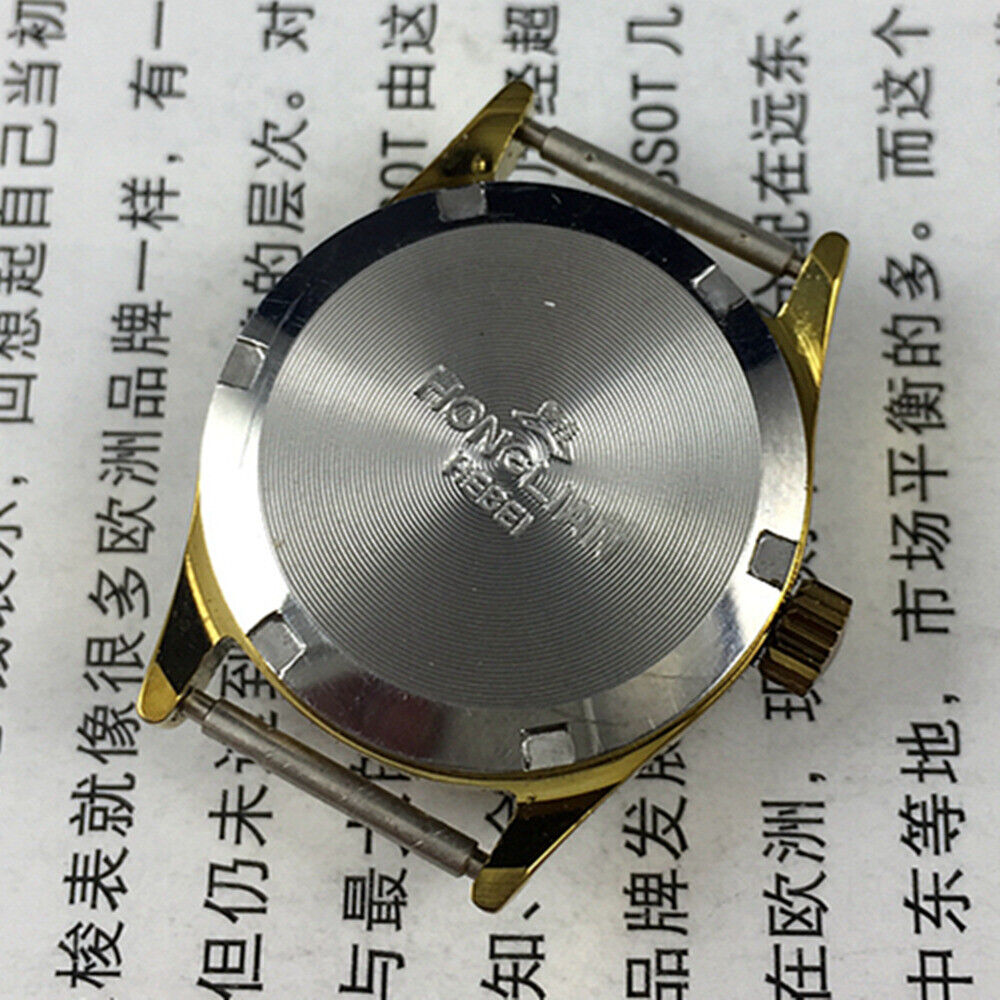 HONGLIAN 26mm manual mechanical lady watch with golden nail markers and round golden case, 3-hand display for stylish wear.