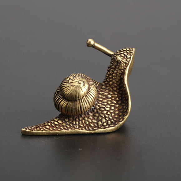 Solid Copper Little Snail Trinket Vintage Hand Carved Bronze Model Figurines