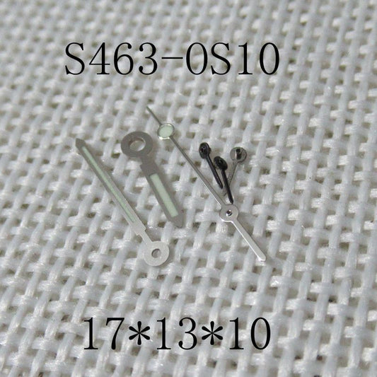 17 x 13 x 10 mm, silberner Rand, grüne Leuchtzeiger für Miyota OS10 0S10-Uhrwerk