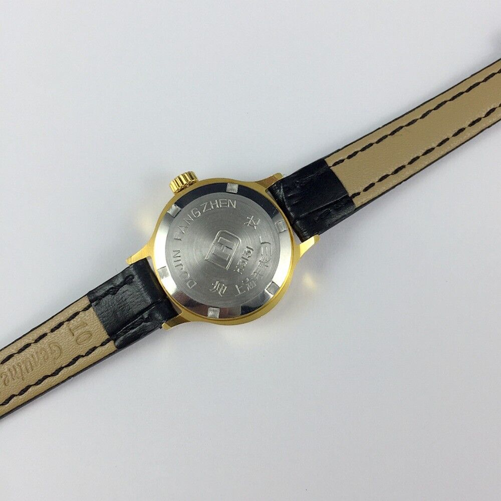 24mm HAIDA golden mechanical lady watch featuring 17 jewels and elegant oval nail-style case design.