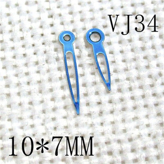Aiguilles de montre creuses plaquées bleues 10 x 7 mm pour mouvement Hattori Epson TMI VJ34
