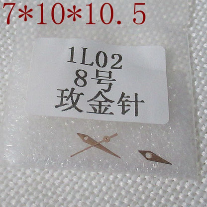 7 x 10 x 10,5 mm goldene/roségoldene Uhrzeiger in Pfeilform für Miyota 1L02-Uhrwerk