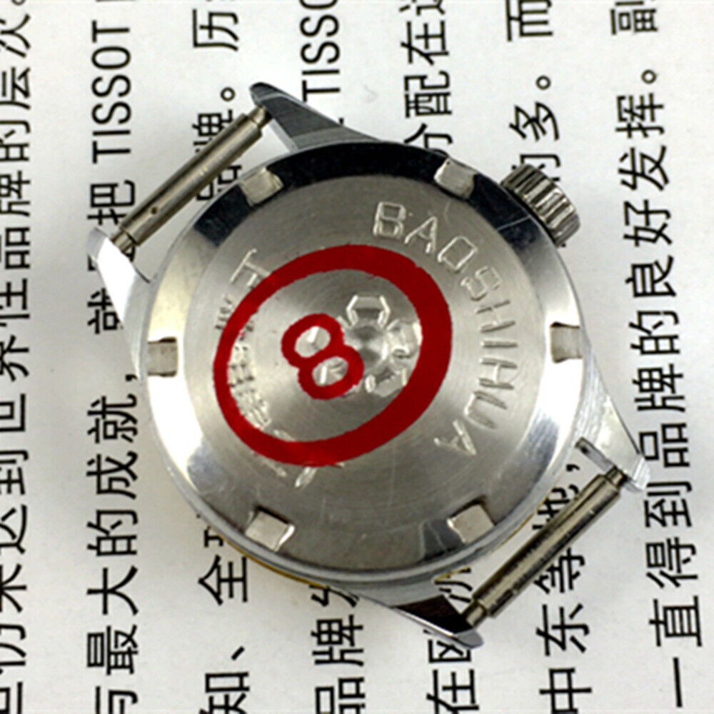 Shanghai 24mm lady watch with gold case, golden nail markers, and manual mechanical 3-hand movement by Shanghai brand.