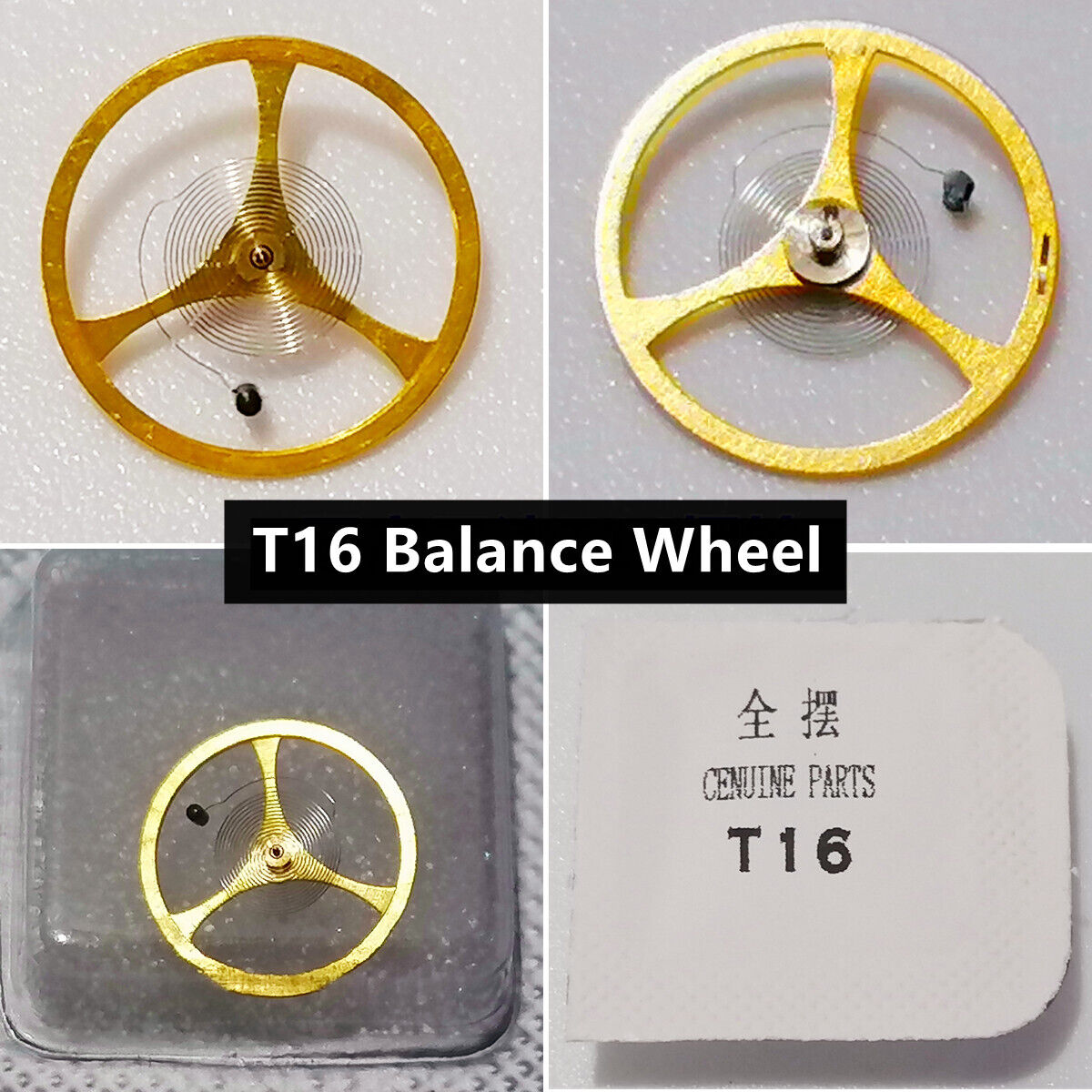 Complete balance wheel with hairspring for Tianjin Seagull T16 ST16 watch movement, precision part.